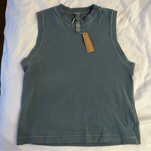 NWT Skims Cotton Jersey Mock Neck Tank - Kyanite